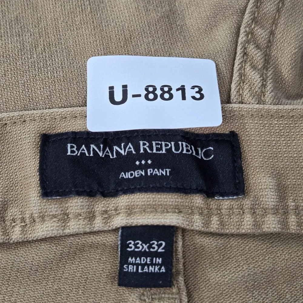 Banana Republic Men Pants 33X32 Tan Chino Aiden Pant‎ 30
